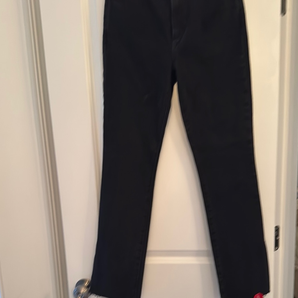 Favorite Daughter Valentina Black High-Waisted Pants. Color is Boulder